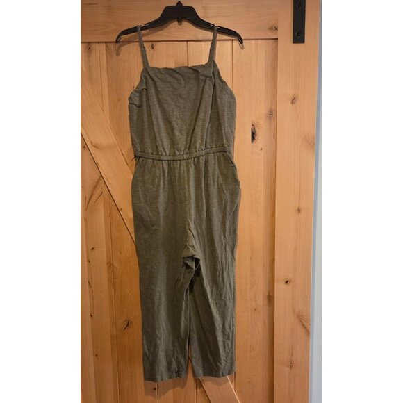 Old Navy Green Waist-Defined Sleeveless Cropped Cami Jumpsuit Size L - Picture 1 of 13